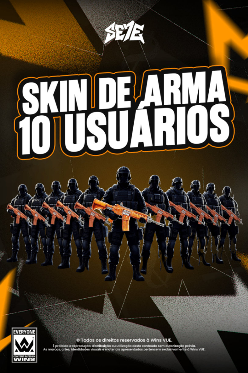 Skin Exclusiva de Arma 10 Usuário
